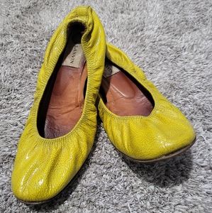 Lanvin Patent Yellow Flats size 7 37